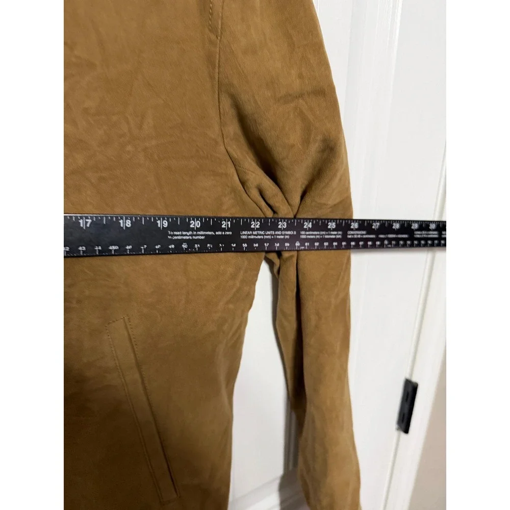 Banana Republic Jacket Mens Large Brown Harrington Faux Suede EUC
